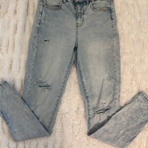 American Eagle Outfitters Light Blue Distressed Skinny Jeans